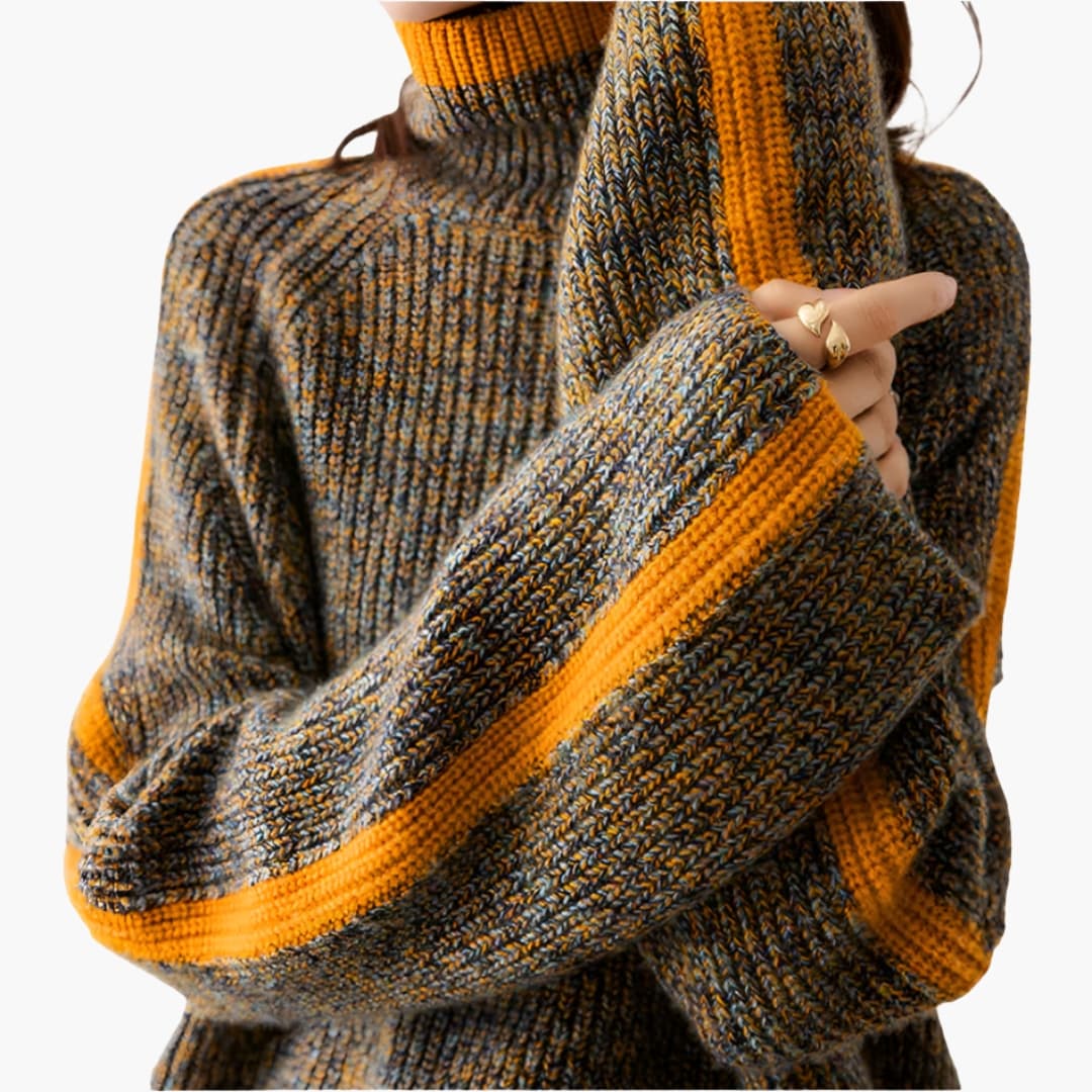 Striped Turtleneck Sweater