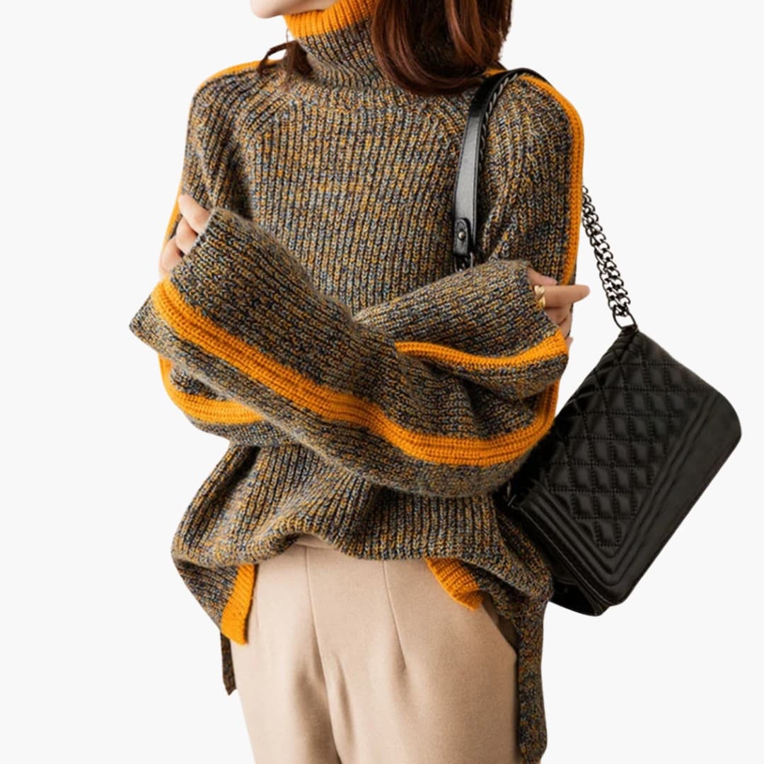 Striped Turtleneck Sweater