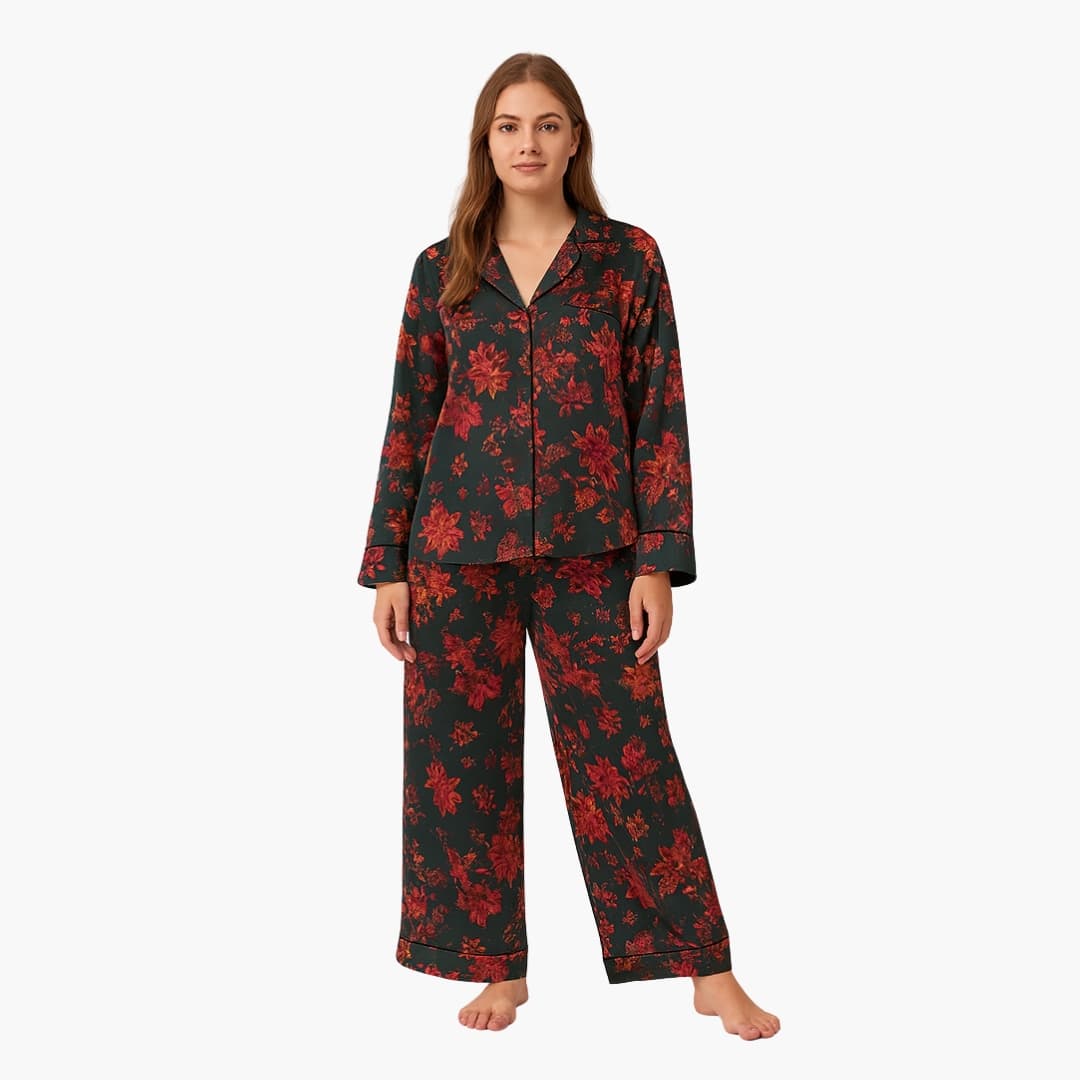 Pajama Set – Floral Shirt – Matching Pants
