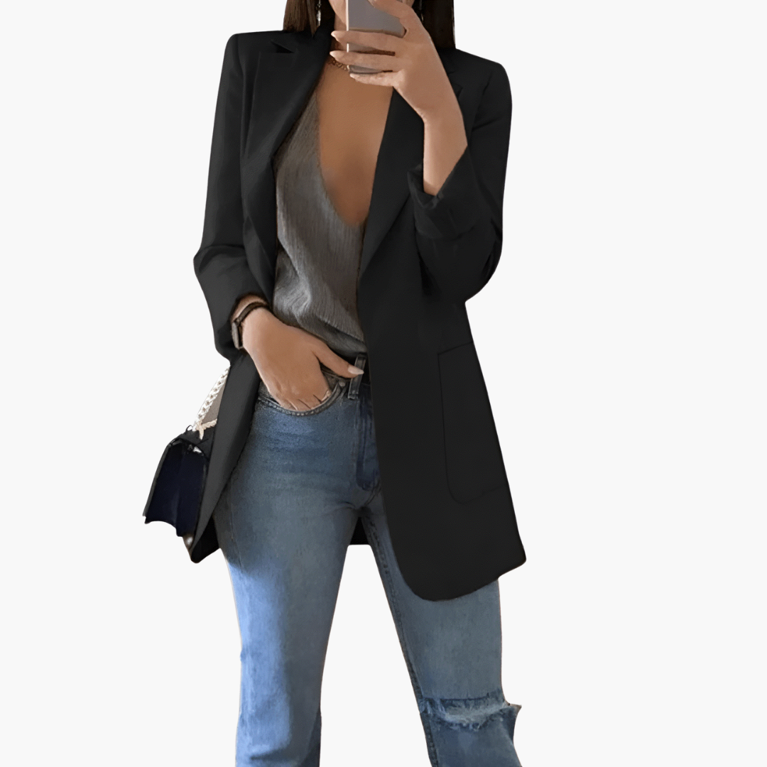 Blazer Jacket – Open Front – Long Sleeves