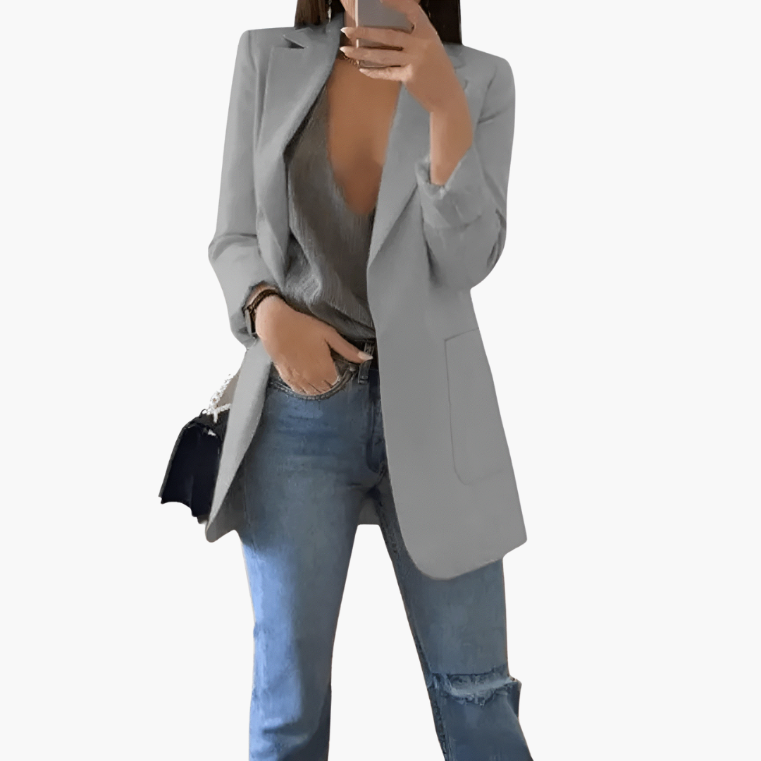 Blazer Jacket – Open Front – Long Sleeves