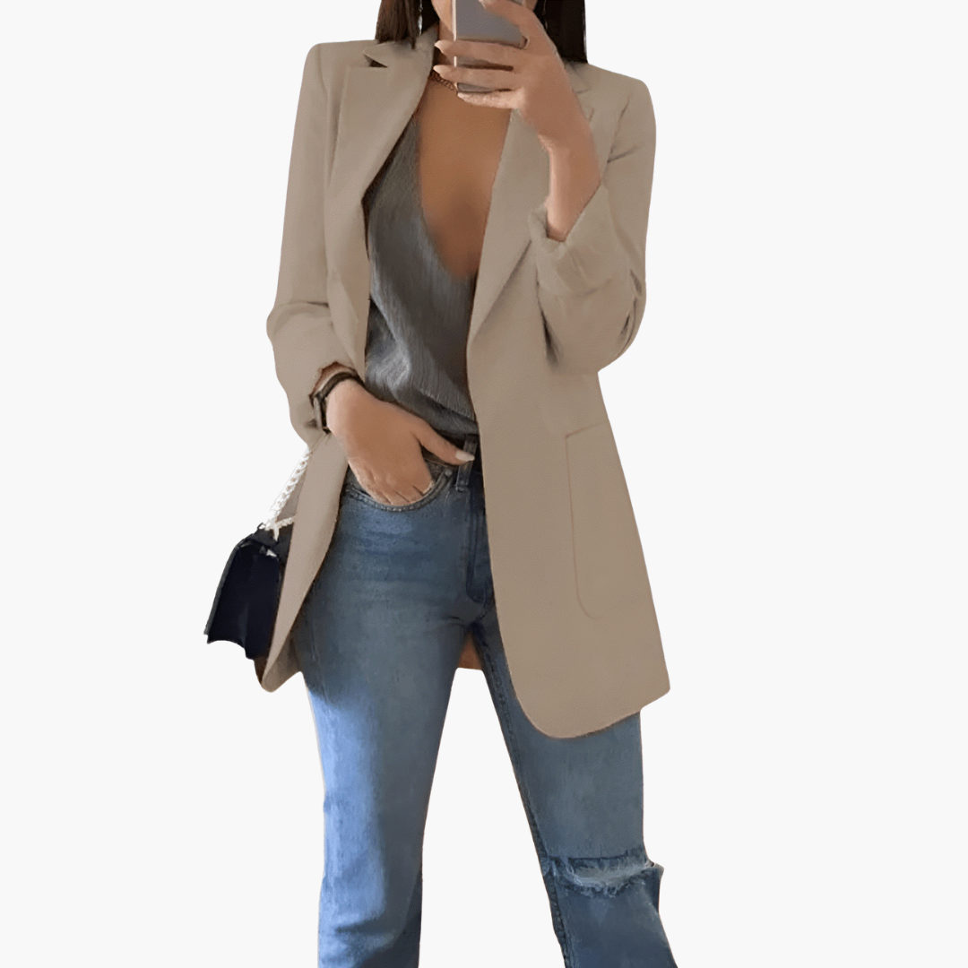 Blazer Jacket – Open Front – Long Sleeves