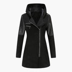 Women's Coat with Hood and Zipper