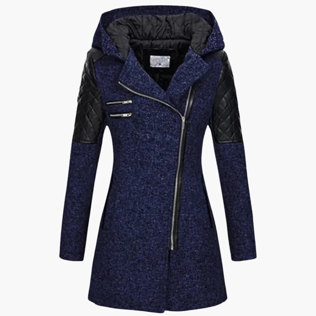 Women's Coat with Hood and Zipper