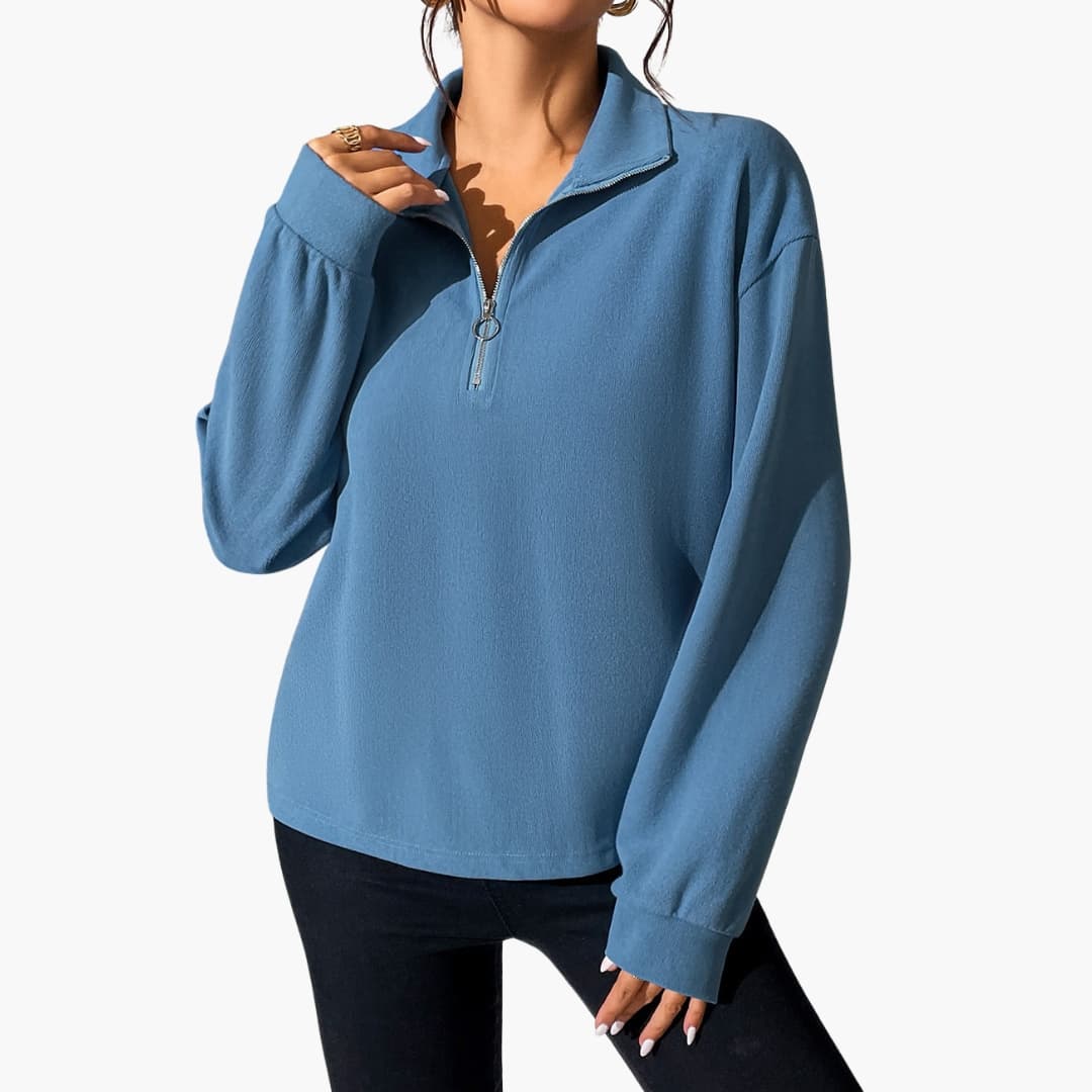 Sweater – Stand-Up Collar – Half-Zip