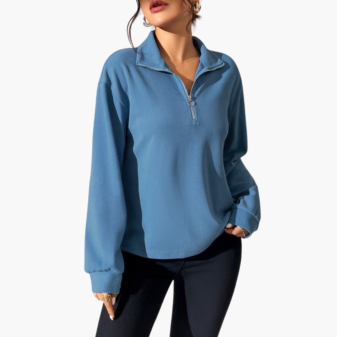 Sweater – Stand-Up Collar – Half-Zip