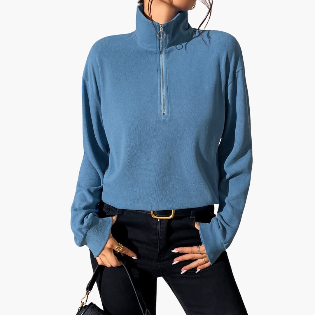 Sweater – Stand-Up Collar – Half-Zip