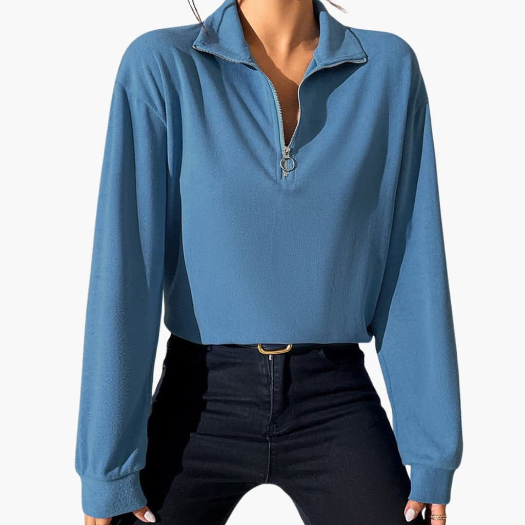 Sweater – Stand-Up Collar – Half-Zip