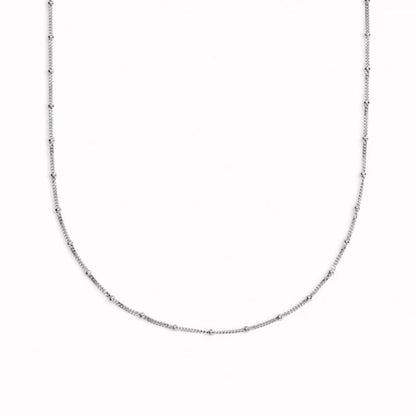 Gold Plated Beaded Chain Necklace – Delicate Minimalist Layer Design