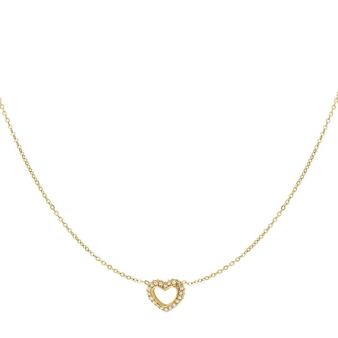 Diamond Heart Necklace Gold – Sparkling Heart Pendant Jewelry