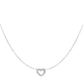 Diamond Heart Necklace Silver – Classic Sparkling Heart Pendant Jewelry