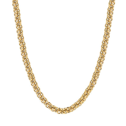Gold Plated Rope Chain Necklace – Classic Layered Statement Design