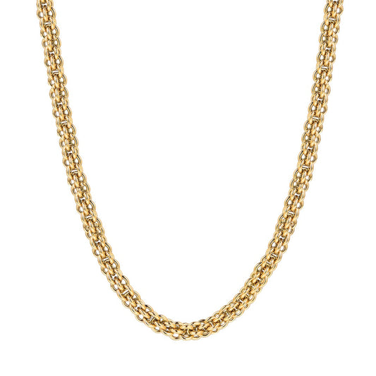 Gold Plated Rope Chain Necklace – Classic Layered Statement Design