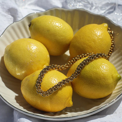 Gold Plated Rope Chain Necklace – Classic Layered Statement Design