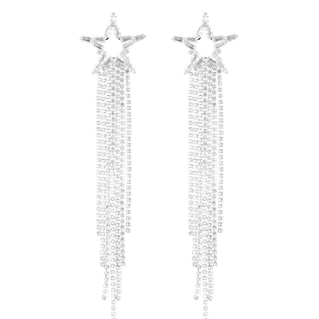 Festive Star Silver Star Earrings for Women