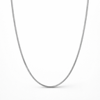 Silver necklace on a white background