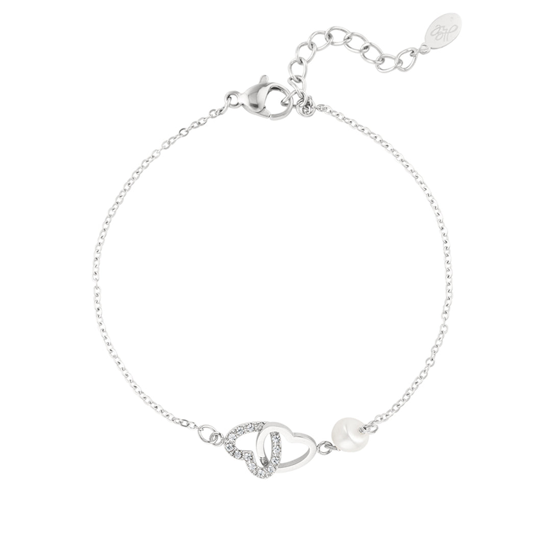Forever Hearts & Pearl Bracelet Silver – Romantic Pearl and Heart Jewelry