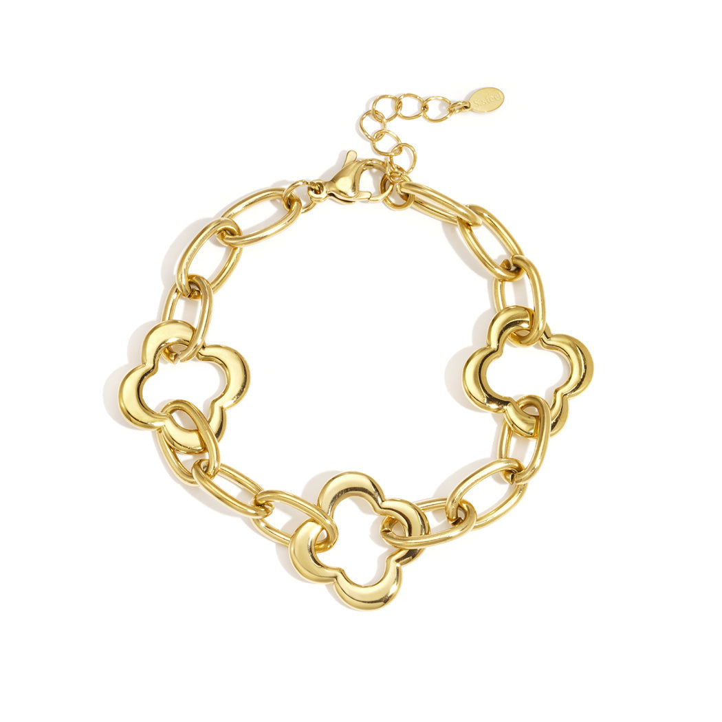 Four Leaf Clover Link Bracelet Gold – Lucky Clover-Inspired Chain Jewelry