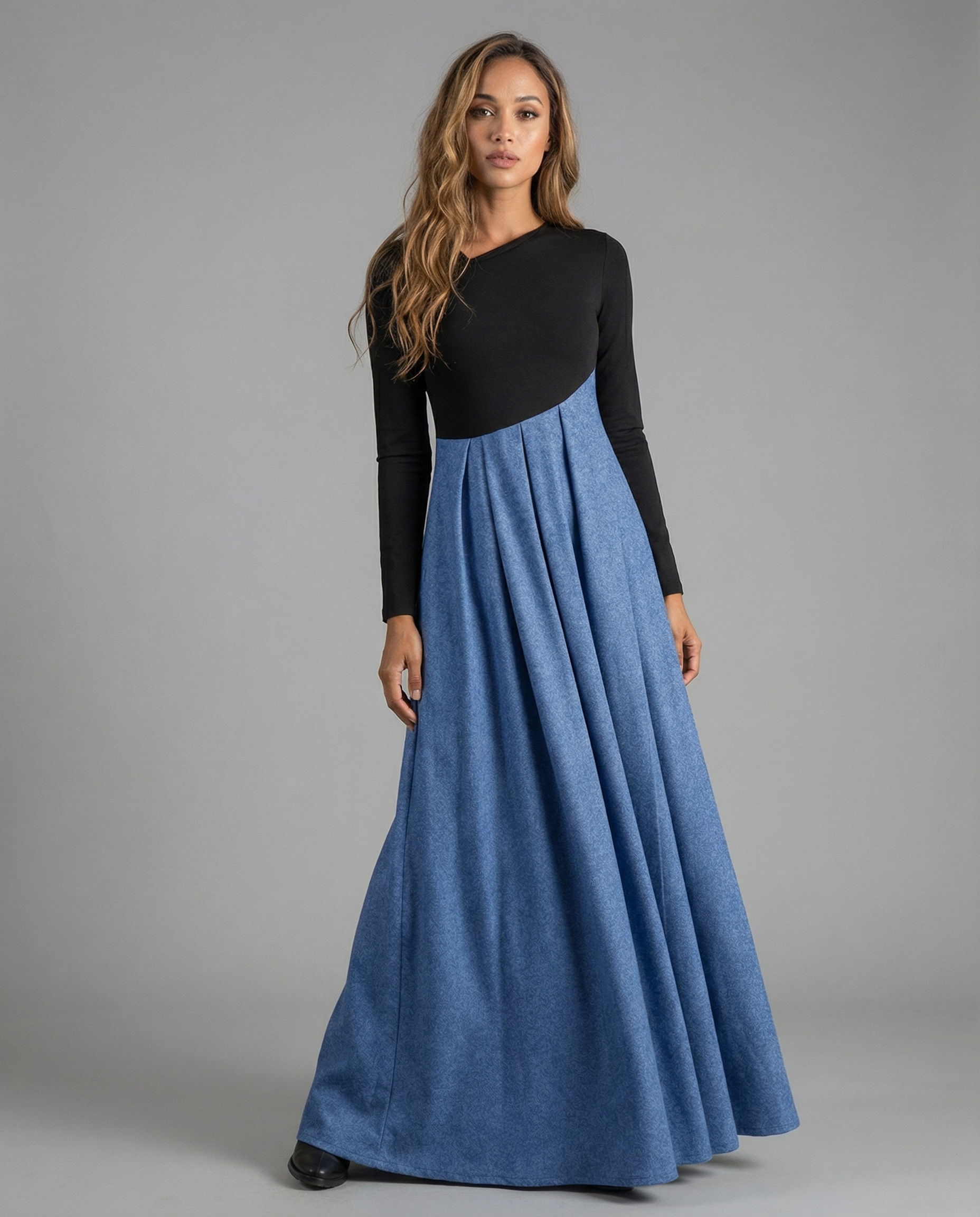 A-Line Dress – Stylish Patchwork Design for Casual Spring Outings