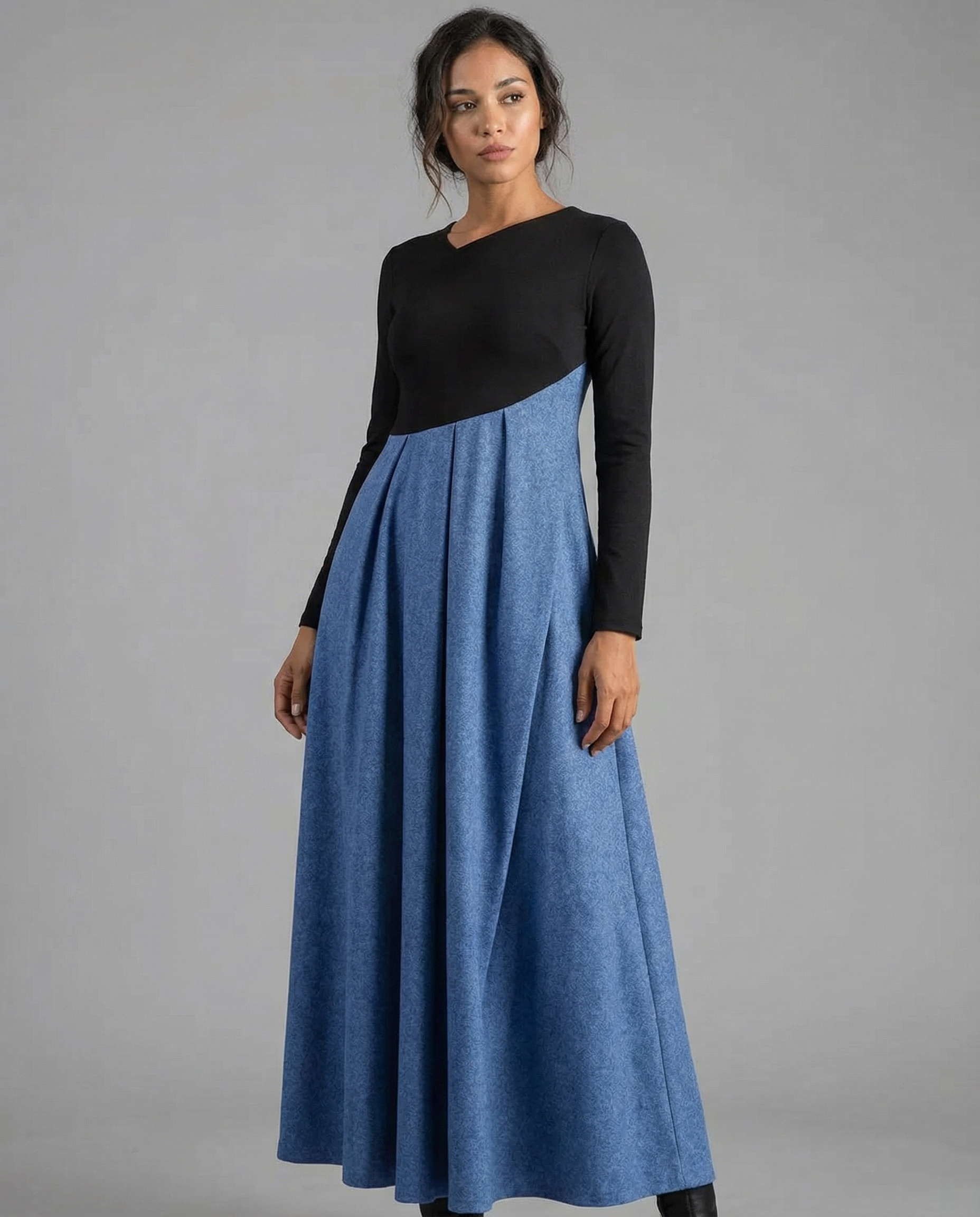 A-Line Dress – Stylish Patchwork Design for Casual Spring Outings