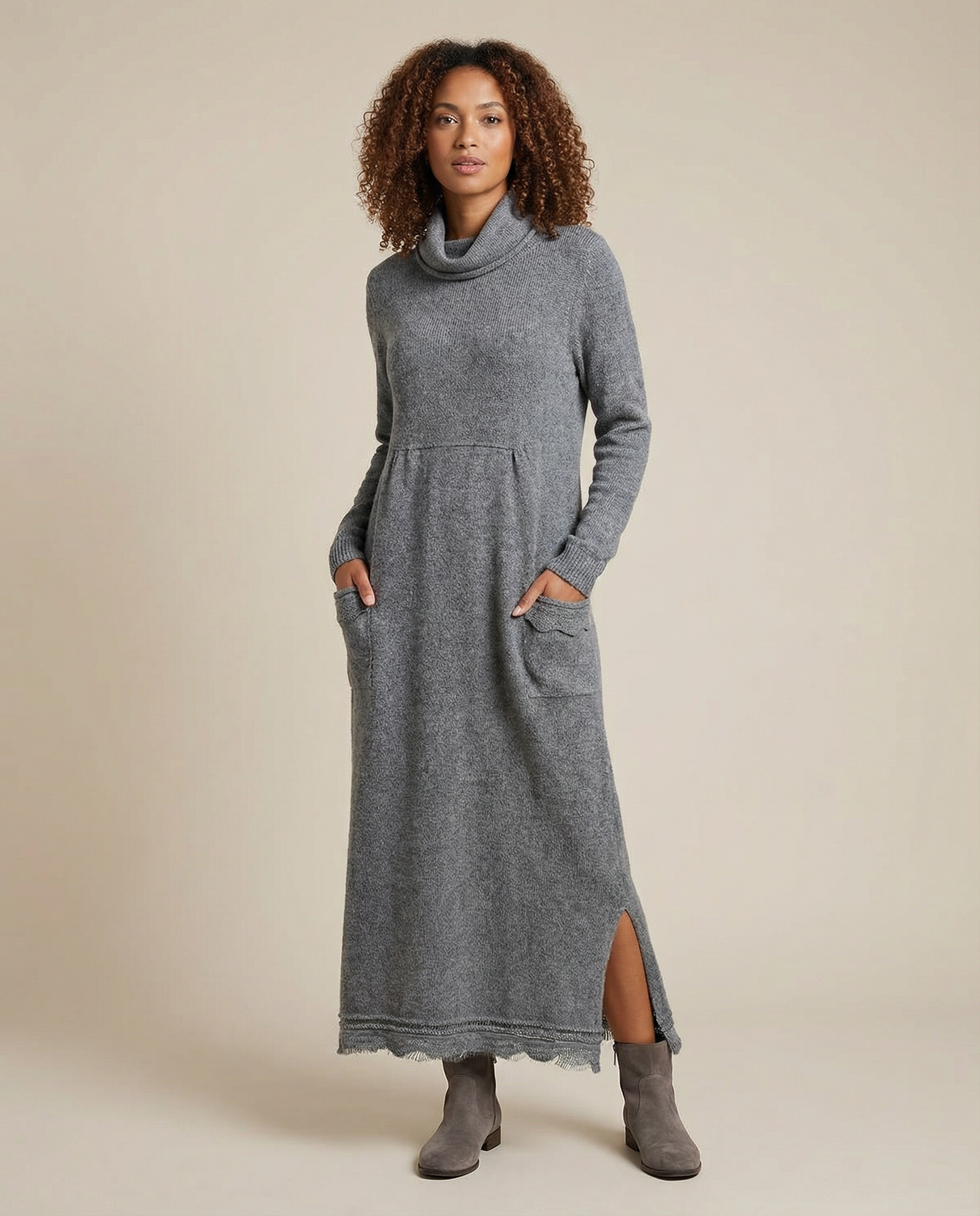 Autumn Maxi Dress – Elegant Loose Fit Long Sleeve Hoodie
