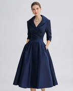 A-Line Dress – Stylish Lapel Design for Summer Outings
