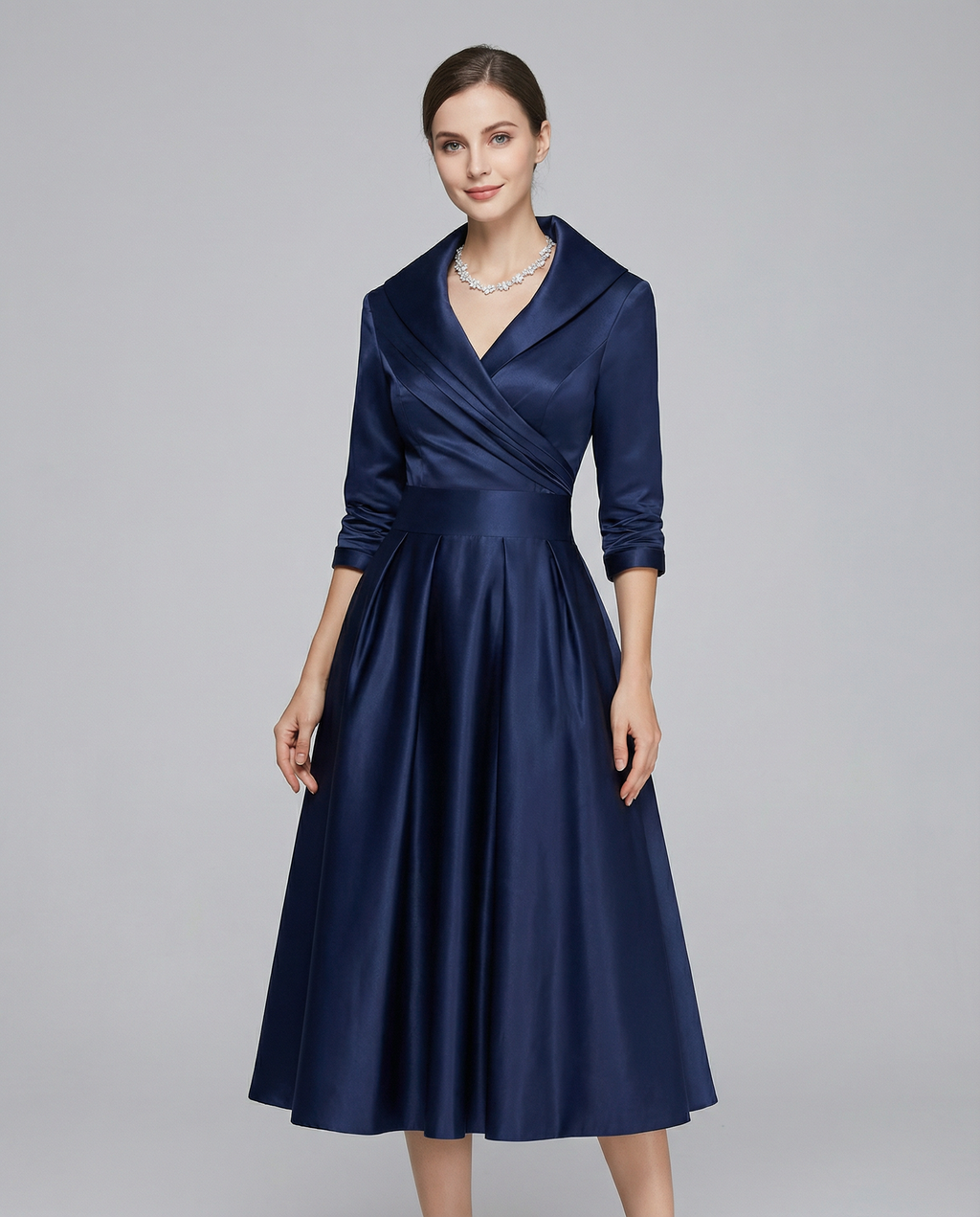 A-Line Dress – Stylish Lapel Design for Summer Outings