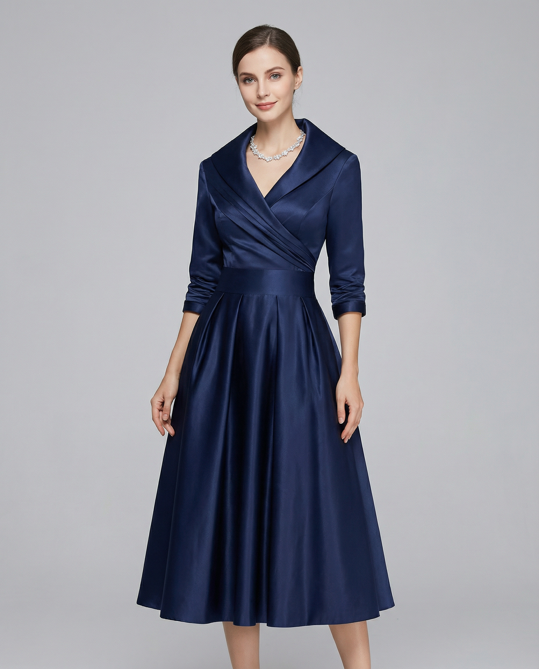 A-Line Dress – Stylish Lapel Design for Summer Outings