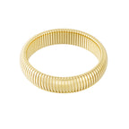 Geometric Bangle Bracelet 15 mm Gold – Modern Bold Cuff Jewelry