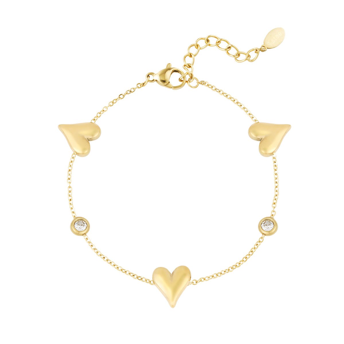 Gleaming Love Bracelet Gold – Romantic Heart Pendant Jewelry