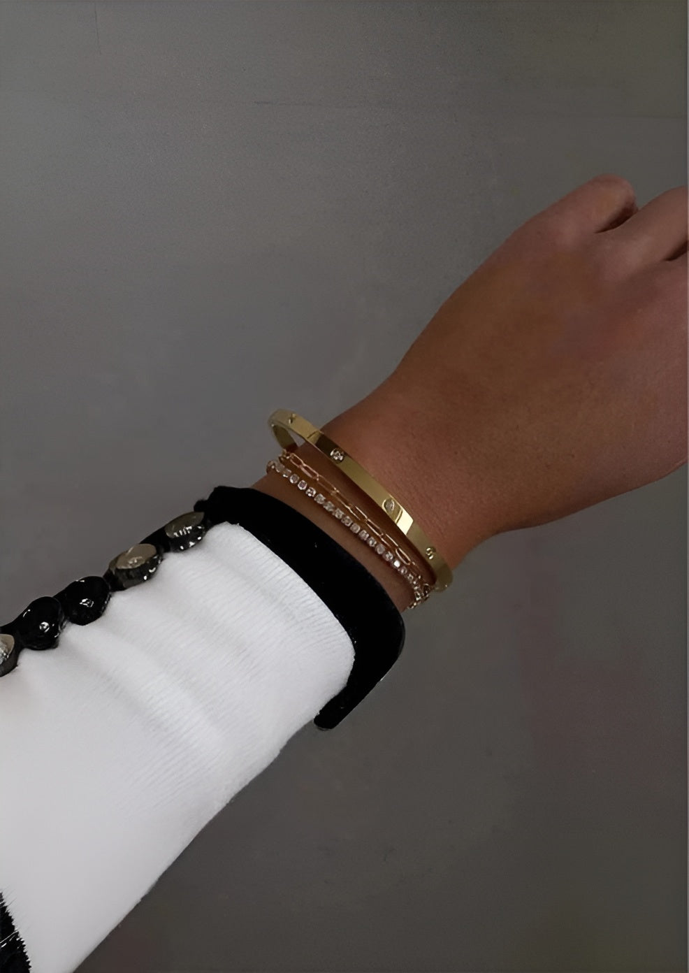 Gold-Tone Chain Link Bracelet with Lobster Clasp