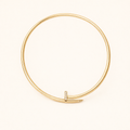 Gold-Tone Open Collar Nail Necklace with Crystal Accents