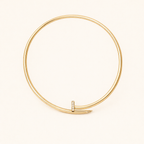 Gold-Tone Open Collar Nail Necklace with Crystal Accents