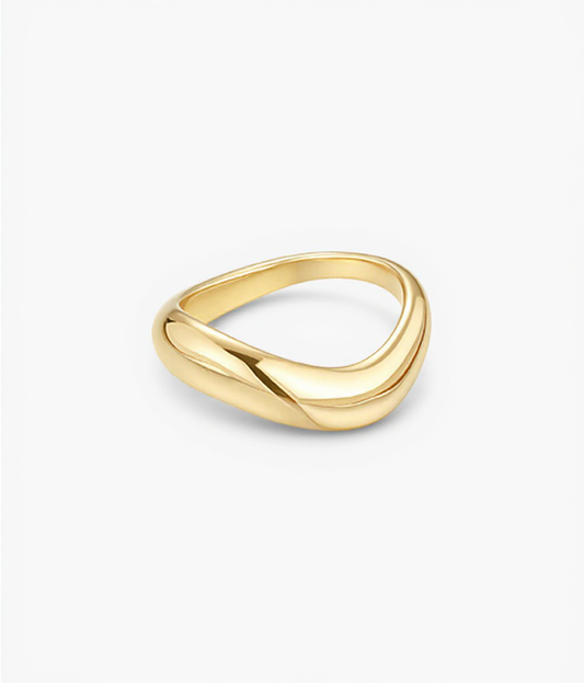 Gold-Tone Sculpted Wave Ring