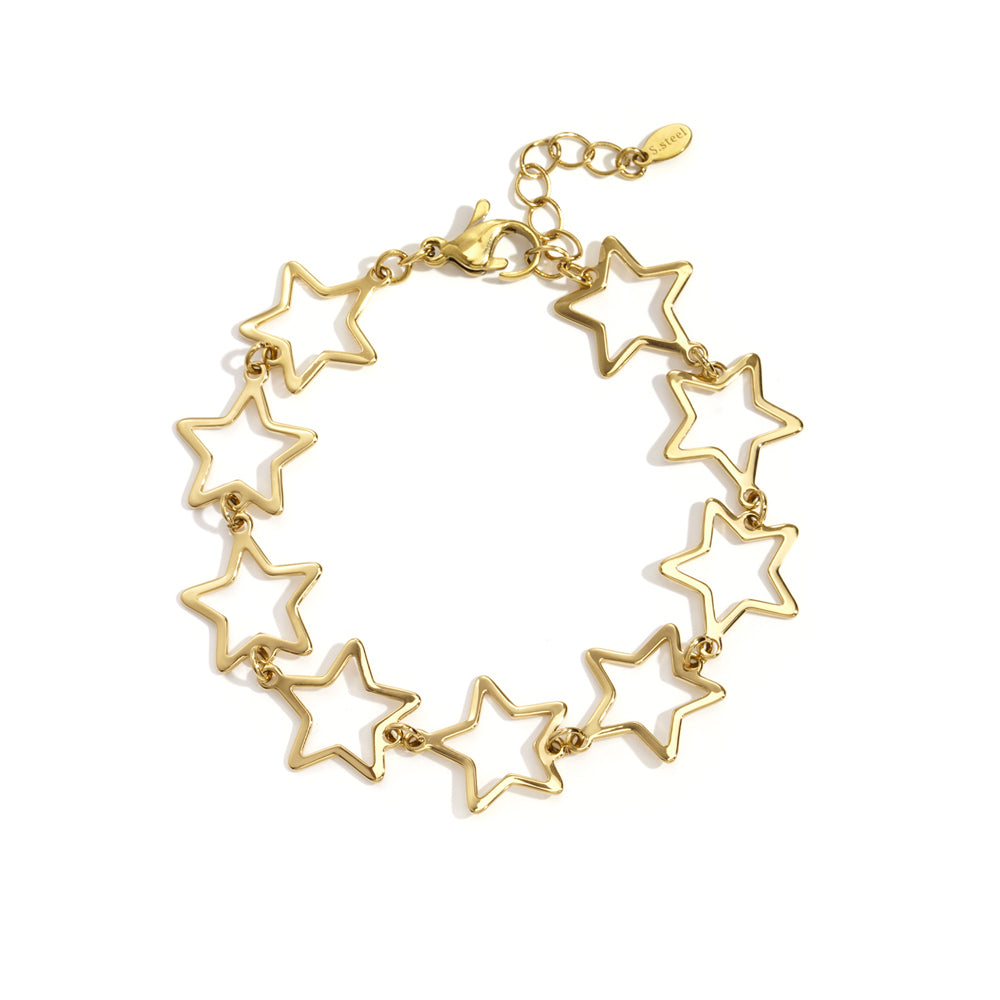 Gold Star Link Bracelet Gold – Celestial Star Chain Jewelry