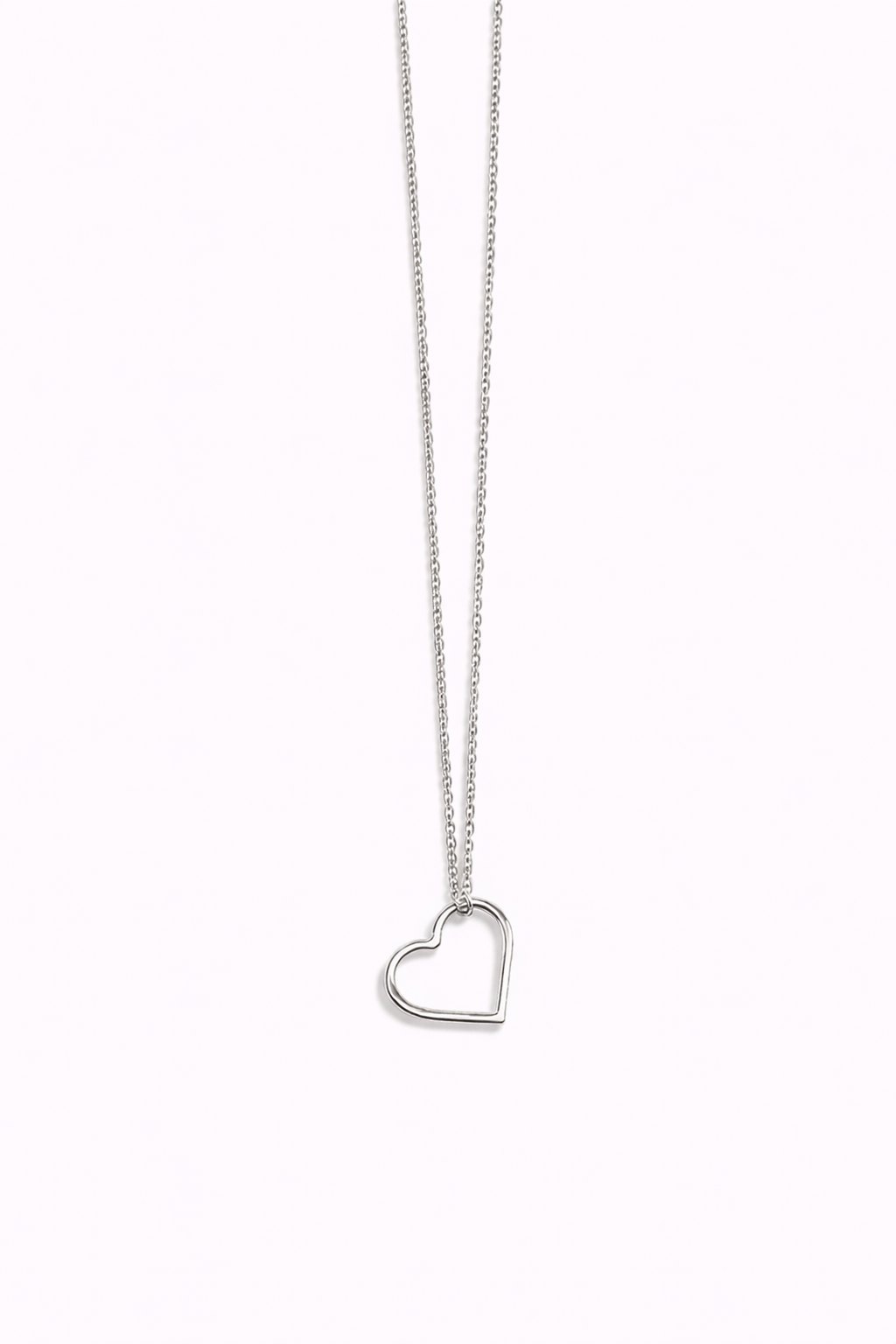 Gold and Silver Plated Smooth Heart Necklace – Open Outline Pendant Design