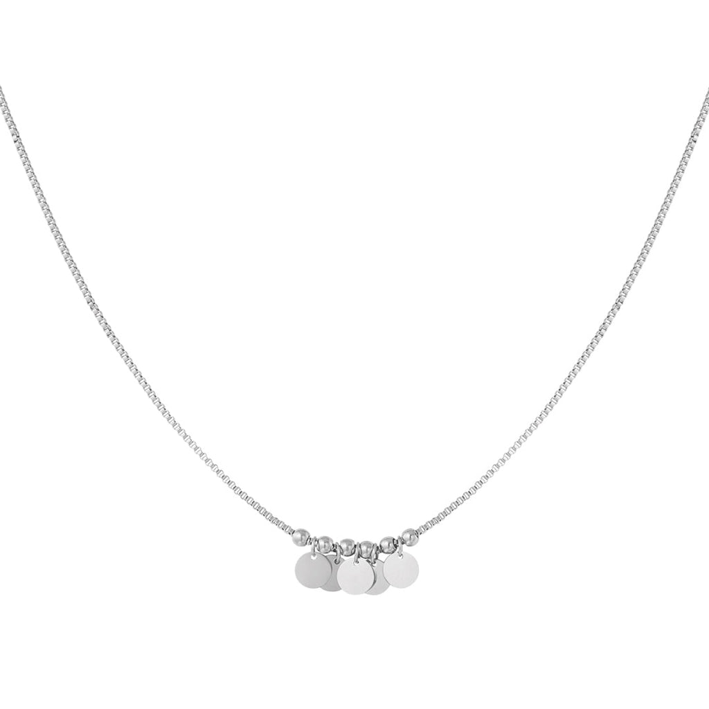 Hanging Coins Necklace Silver – Boho Layered Coin Pendant Jewelry