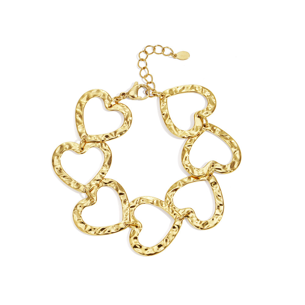 Hearts in Motion Bracelet Gold – Romantic Moving Hearts Jewelry