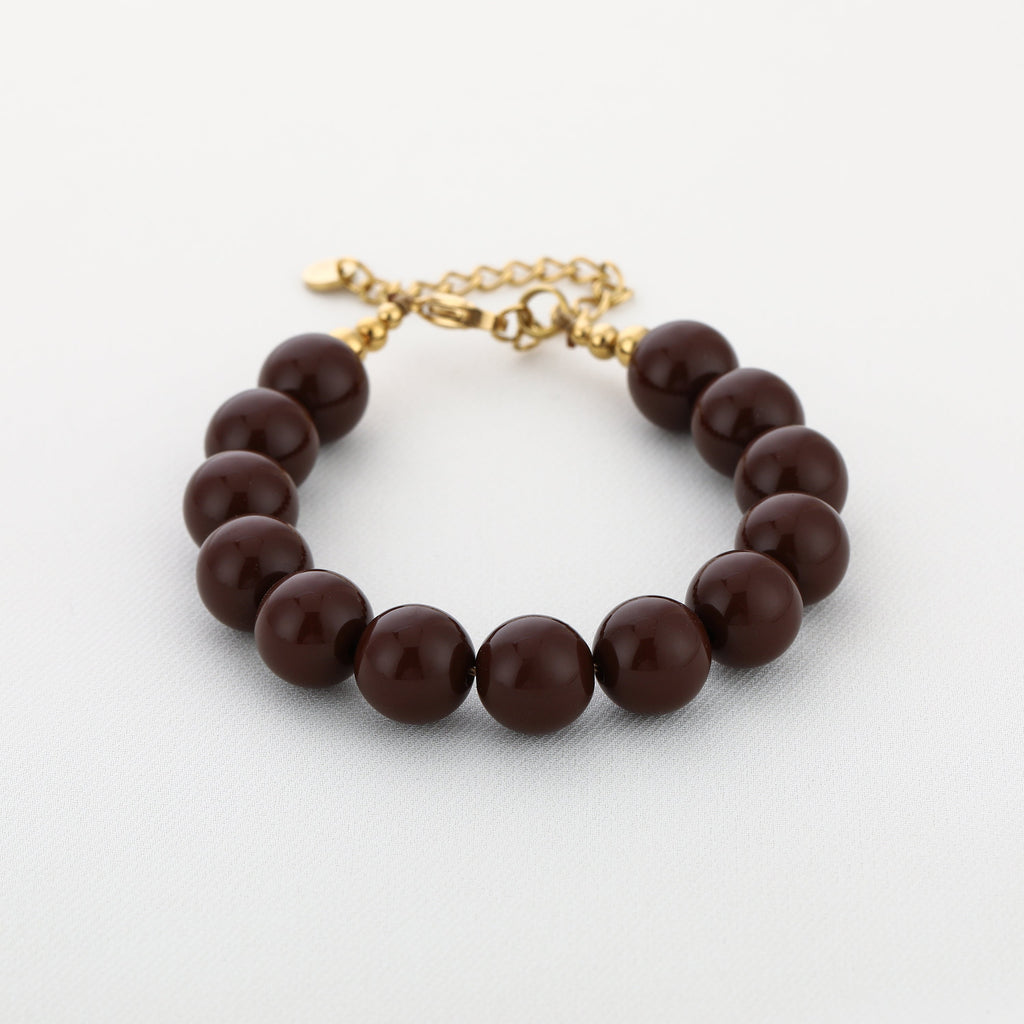 Espresso Elegance Bracelet Gold – Sophisticated Brown-Toned Jewelry