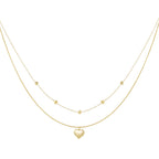 Layered Hearts Necklace Gold – Romantic Multi-Layer Chain Jewelry