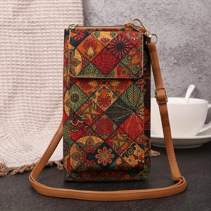 Boho Floral Crossbody Wallet