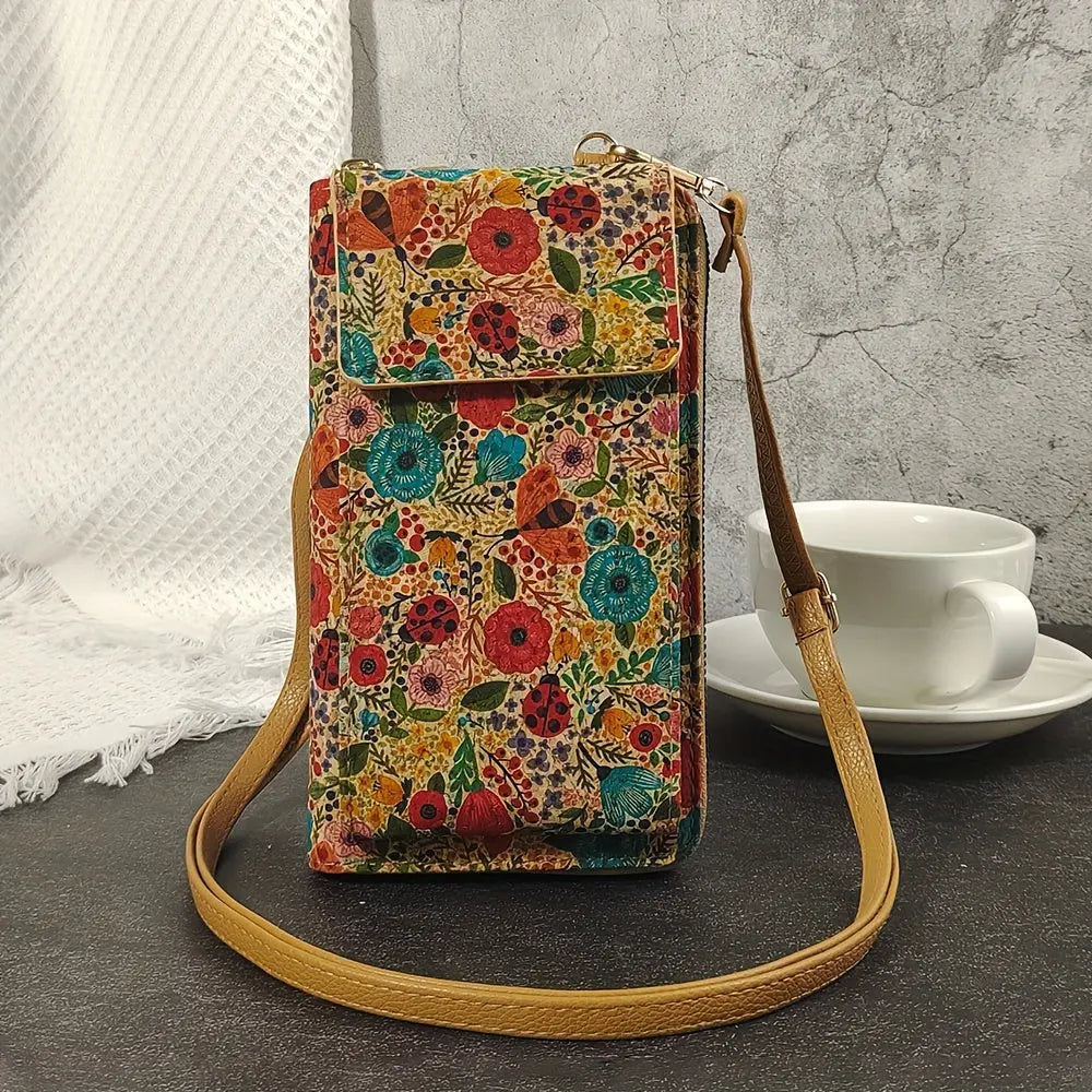 Boho Floral Crossbody Wallet