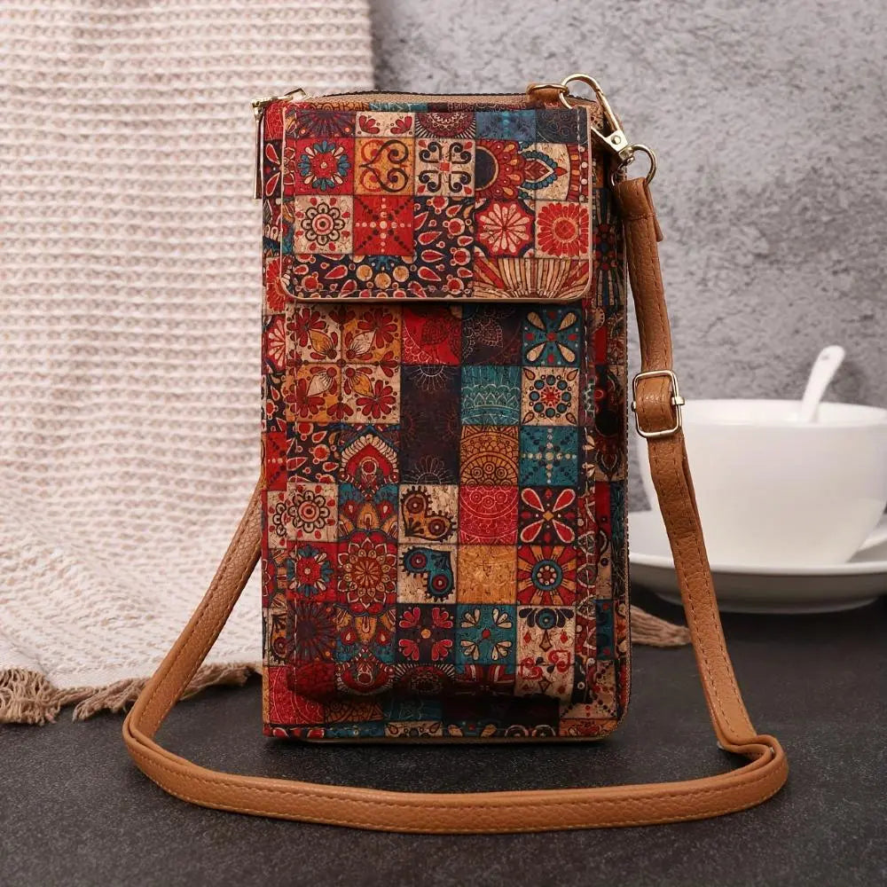 Boho Floral Crossbody Wallet