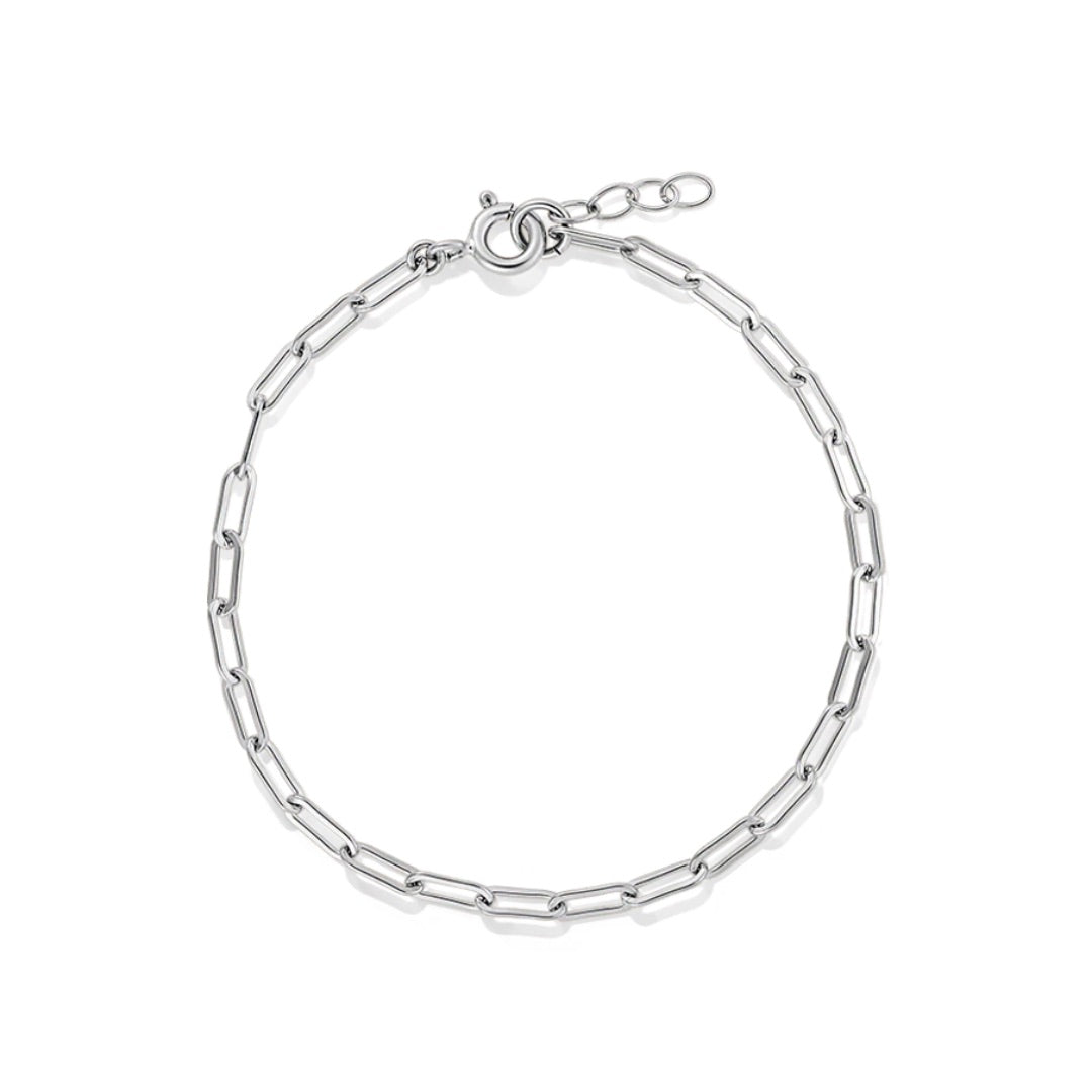 Gold Plated Paperclip Chain Bracelet – Dainty Adjustable Link Bracelet for Women
