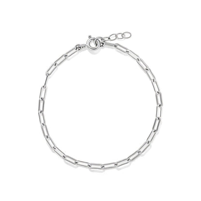 Gold Plated Paperclip Chain Bracelet – Dainty Adjustable Link Bracelet for Women