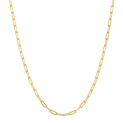 Gold Plated Paperclip Chain Necklace – Minimalist Everyday Design