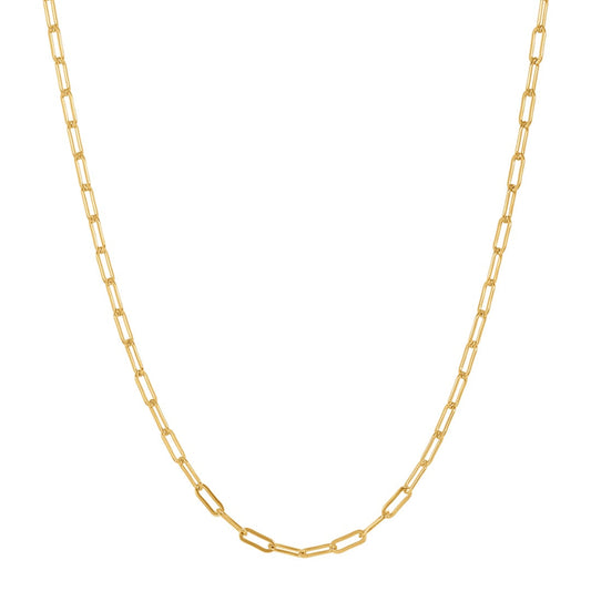 Gold Plated Paperclip Chain Necklace – Minimalist Everyday Design
