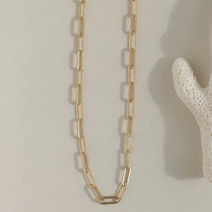 Gold Plated Paperclip Chain Necklace – Minimalist Everyday Design