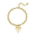 Love Rules Bracelet Gold – Stylish Heart Pendant Jewelry
