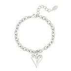 Love Rules Bracelet Silver – Romantic Heart-Inspired Jewelry